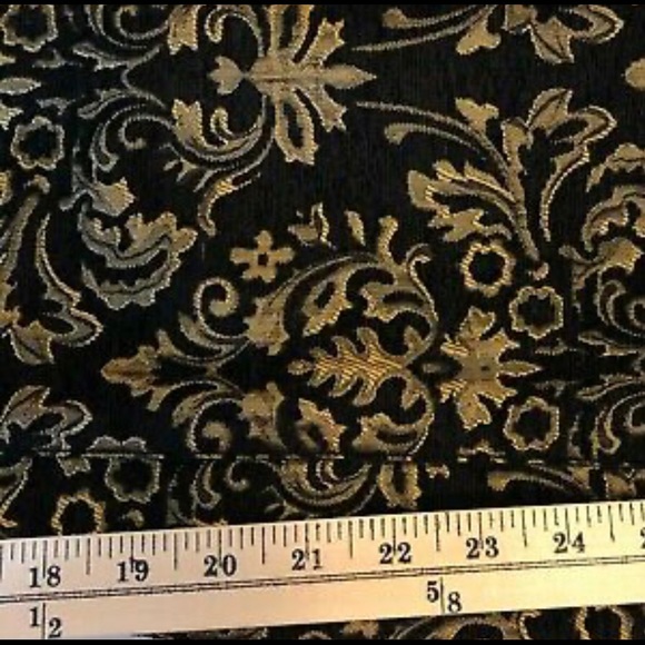Urban Outfitters Womens Pants Tapestry Jacquard Cropped Black Gold Size 6 - Picture 14 of 16